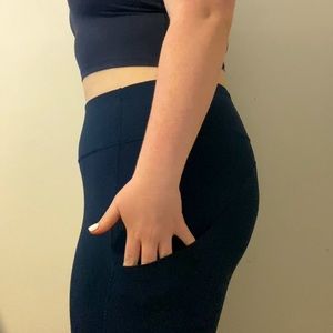 Lululemon Fast and Free Navy Leggings 7/8 Tight Nulux